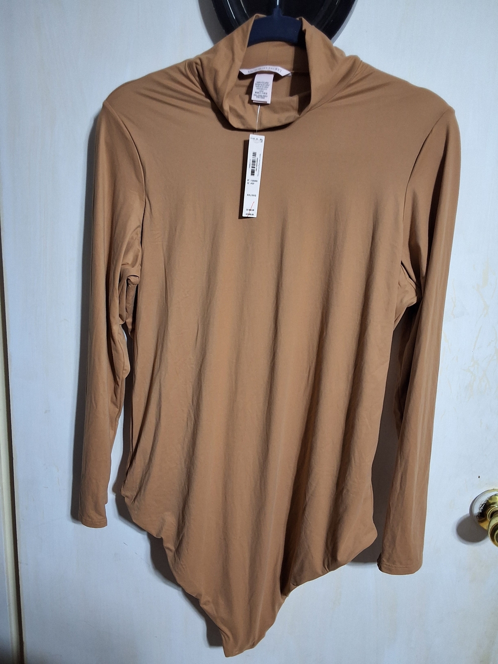 Women’s Long Sleeve Mock Neck Bodysuit - Camel